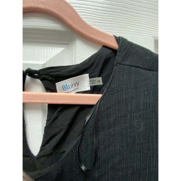 Blu Ivy Black Ruffle Dress Sz Med - Picture 2 of 2